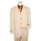 Steve Harvey Collection Tan/Cognac Pinstripes French Cuffs Super 120's Merino Wool Suit